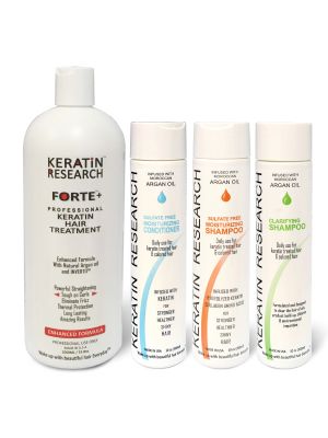 Keratin Forte Enhanced Formula complete Professional Keratin Hair Treatment Set 1000ml With Moroccan Argan Oil
