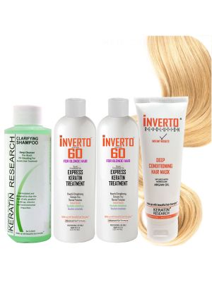 INVERTO 60 for Blonde Hair 240ml Formaldehyde-free keratin Treatment Rich in proteins Repair Damaged Hair, Hair Straightening Smooting