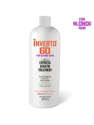 For Blondes and any hair color INVERTO 60 Brazilian Keratin Express Blowout Treatment Specifically Designed for blonde and Light Colored Hair Formaldehyde Free by Inverto Revolution 1000ml