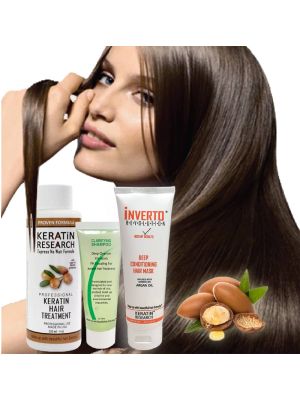 The Original Keratin Hair Treatment 120ml Kit  with Argan oil  instantly straightens, smooths, repairs, conditions, and strengthens the hair