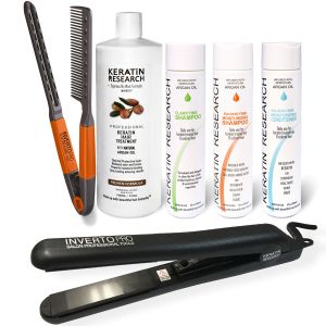 Complete XL set Keratin Hair Treatment With tools and accessories with Free Thermal Pouch and Euro Travel Adapter