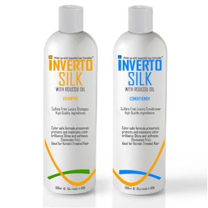 Inverto Silk Luxurious Sulfate Free Shampoo & Conditioner Set With Roucou Oil 