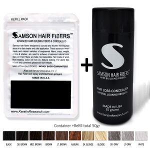 Hair loss concealer Keratin hair building fibers REFILL COMBO: 50 grams Free USA Shipping